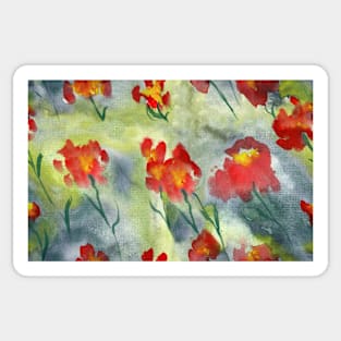 Abstract red watercolor poppies pattern Sticker